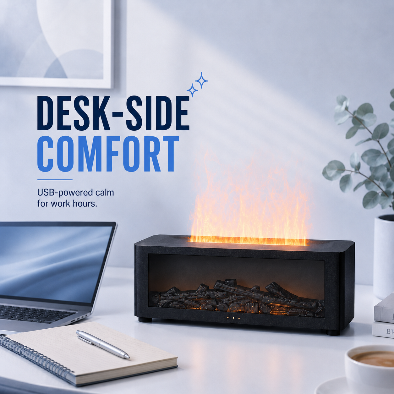 Chimenea Aromática con Humidificador LED