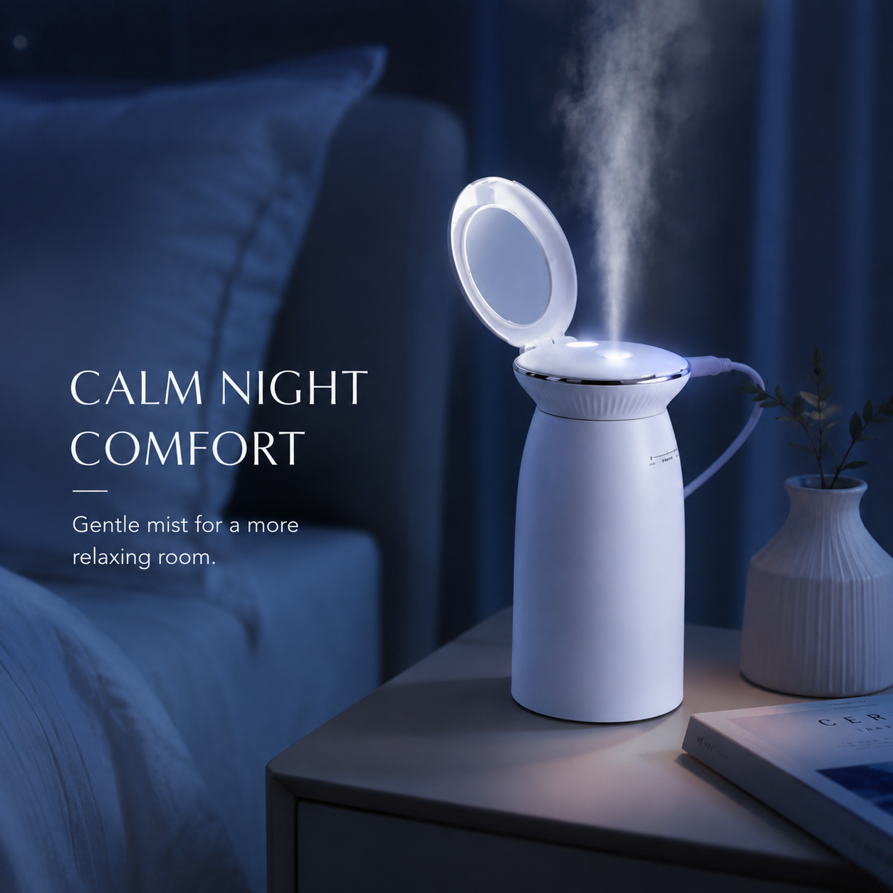 Humidificador Shell Glam con Espejo Integrado
