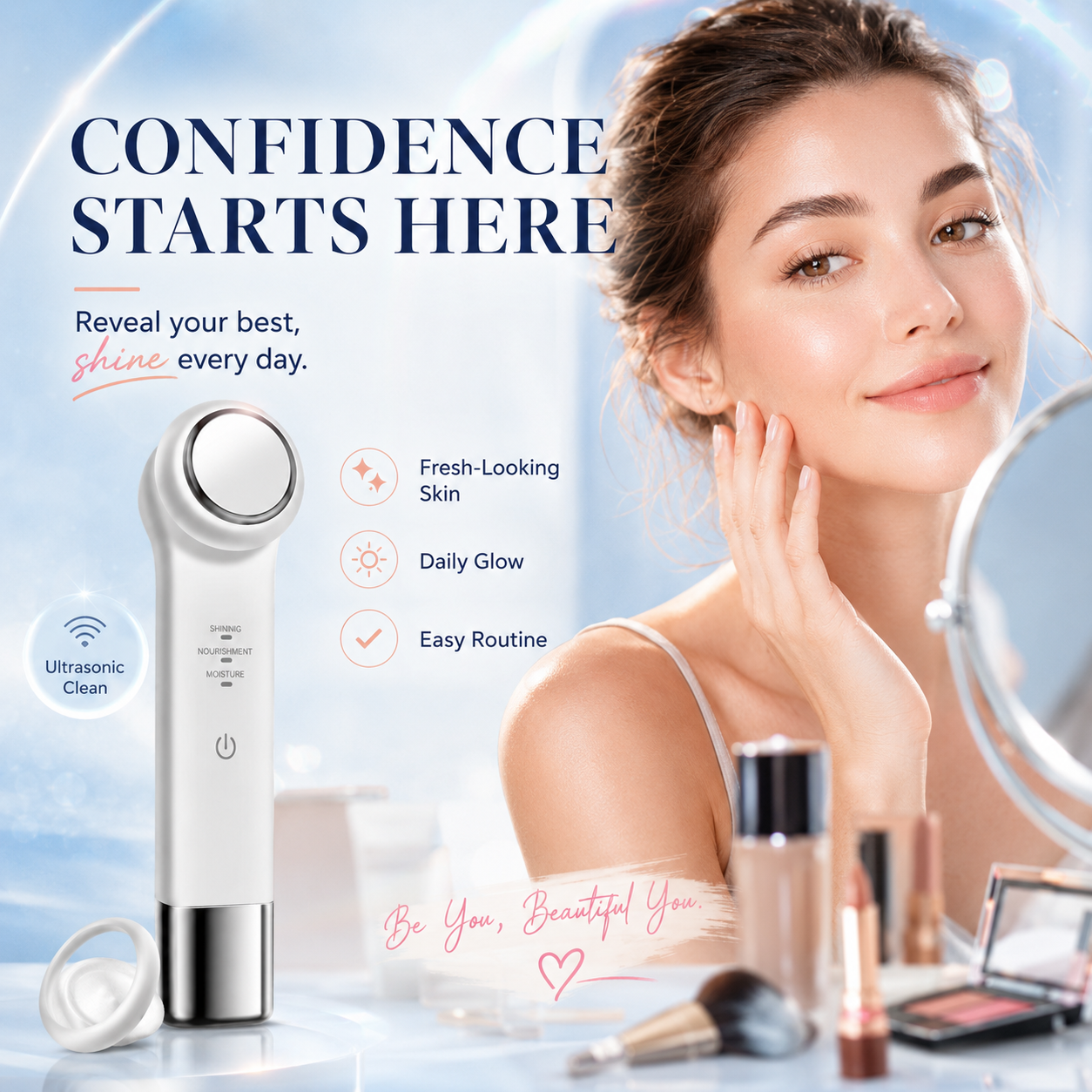 Masajeador Facial Ultrasónico Glow Pro